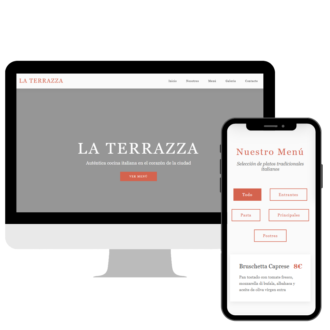Ejemplo de diseño web para restaurante